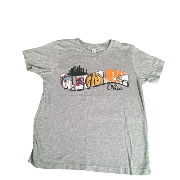 Cleveland Browns Cavaliers Guardians Sports Ohio shirt YOUTH Large 14/16 - Picture 1 of 8